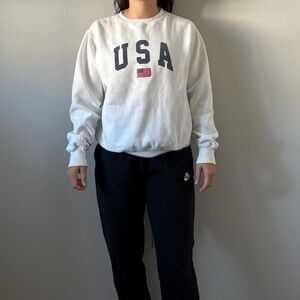 White USA Crewneck